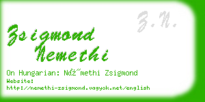 zsigmond nemethi business card